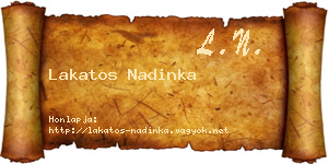 Lakatos Nadinka névjegykártya